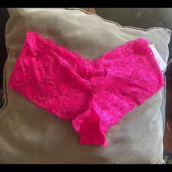 Hot Pink Lacey Boy Shorts - Picture 1 of 5